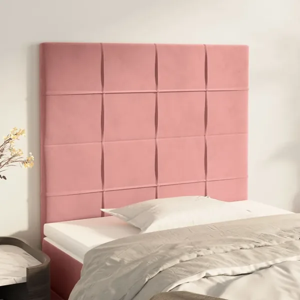 Tête de lit Rose 90x5x118/128 cm Velours