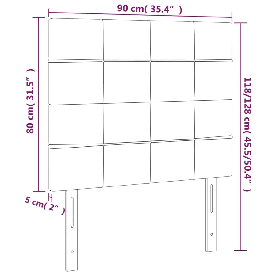 Tête de lit Rose 90x5x118/128 cm Velours - 8