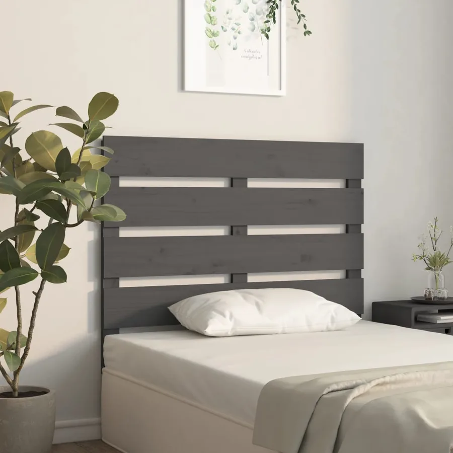 Tête de lit Gris 100x3x80 cm Bois massif de pin - 3