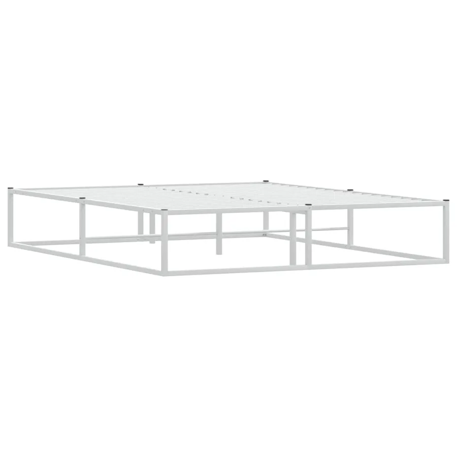 Cadre de lit sans matelas blanc 160x200 cm métal - 3