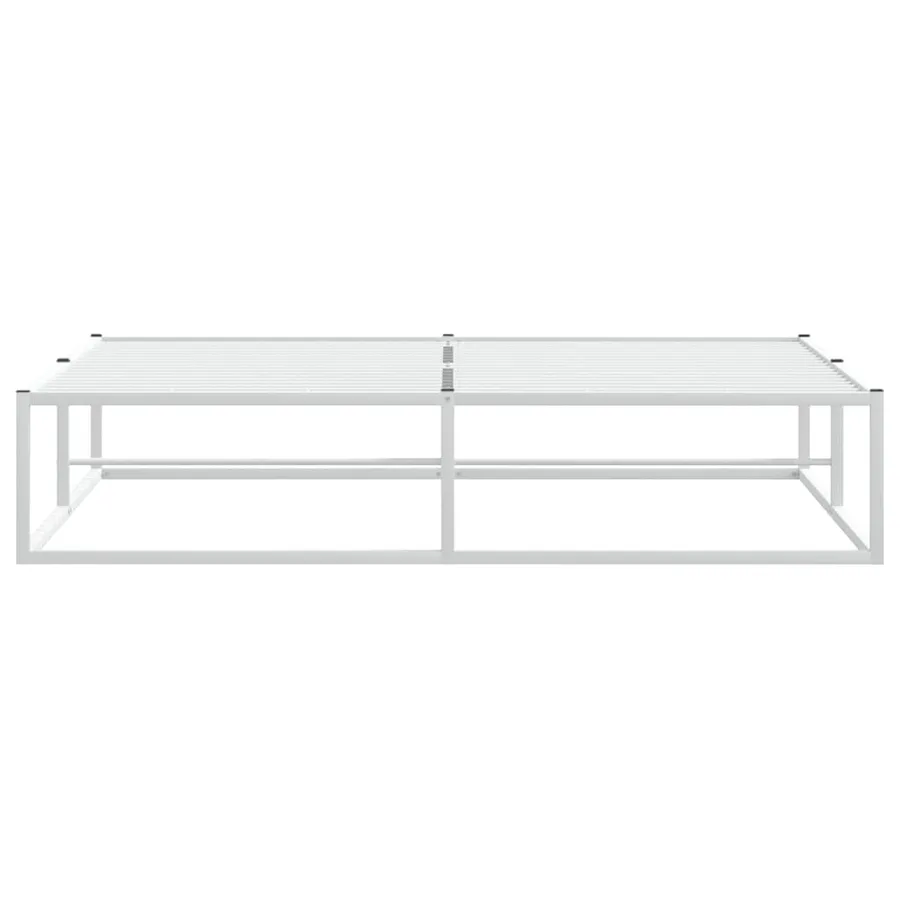 Cadre de lit sans matelas blanc 160x200 cm métal - 4