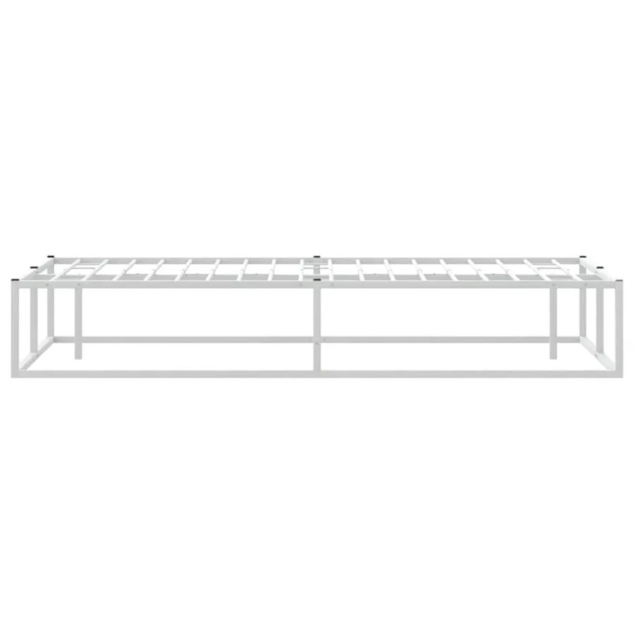 Cadre de lit sans matelas blanc 160x200 cm métal - 5