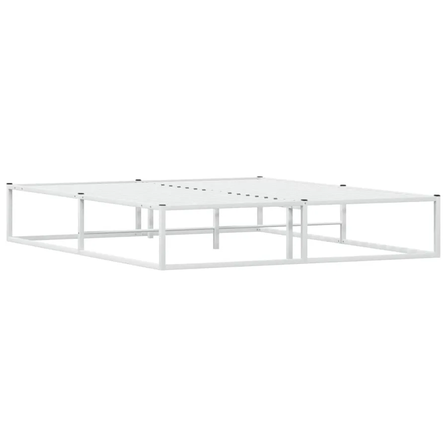 Cadre de lit sans matelas blanc 160x200 cm métal - 6