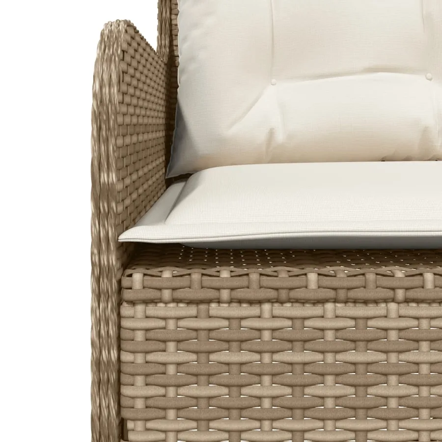 Salon de jardin avec coussins 2 pcs beige résine tressée - 6