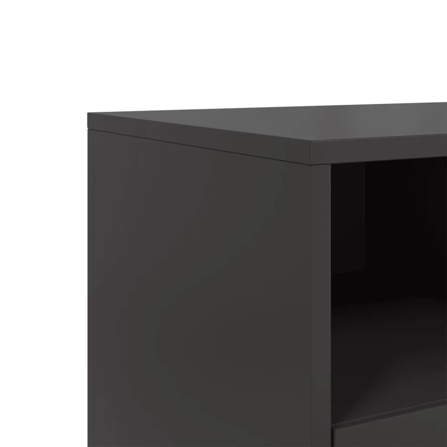 Meuble TV noir 100,5x39x43,5 cm acier - 10