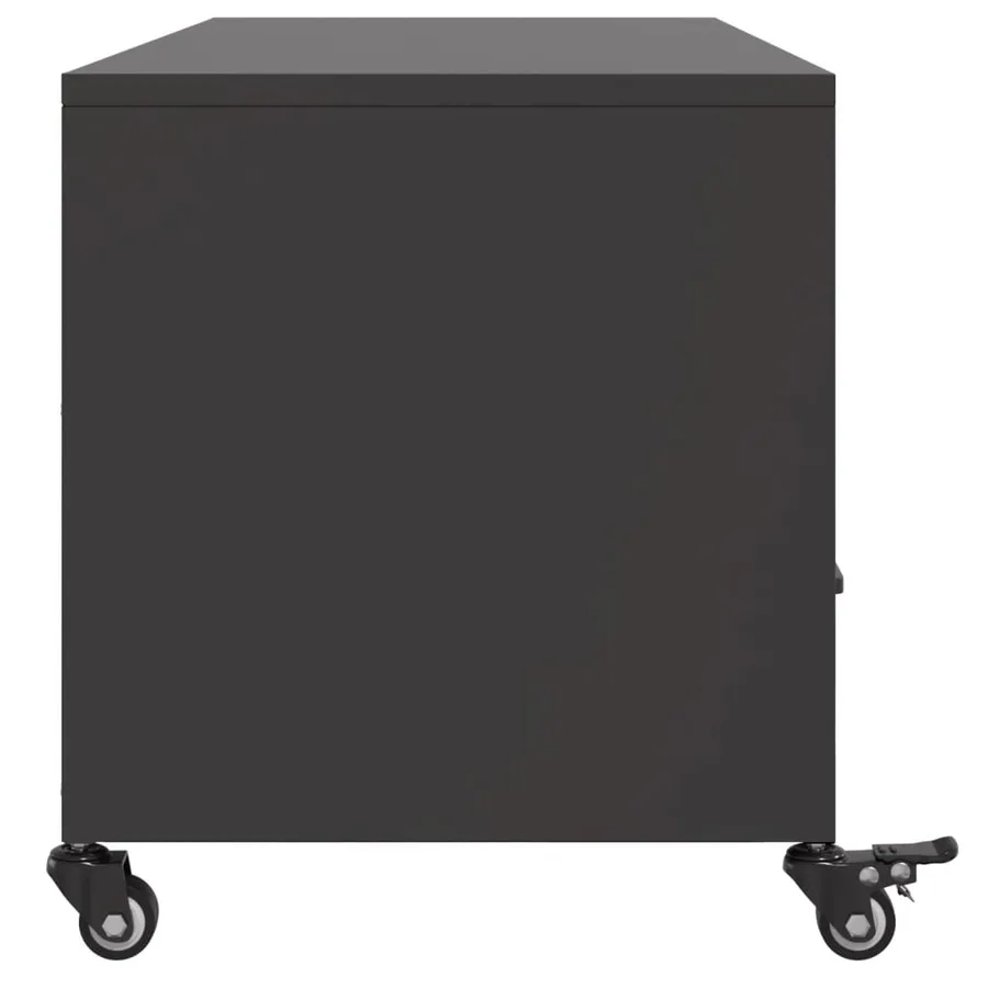 Meuble TV noir 100,5x39x43,5 cm acier - 7