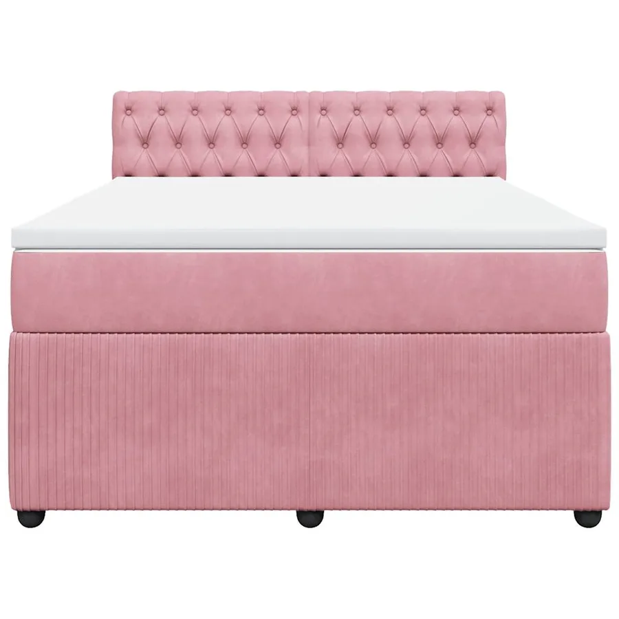 Sommier à lattes de lit avec matelas Rose 140x200 cm Velours - 6