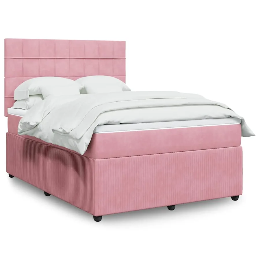 Sommier à lattes de lit avec matelas Rose 140x200 cm Velours