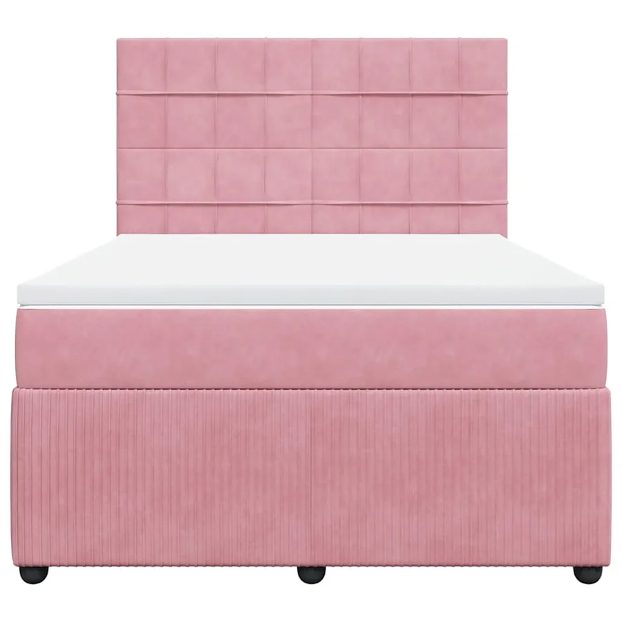 Sommier à lattes de lit avec matelas Rose 140x200 cm Velours - 4