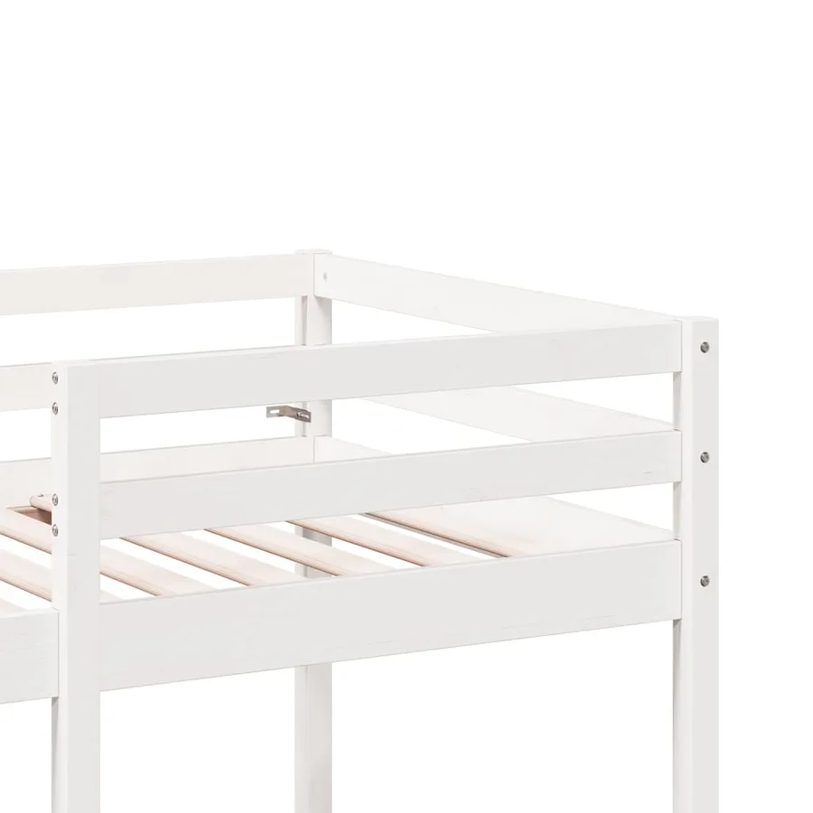 Lit mezzanine avec bureau et chaises blanc 80x200 cm pin massif - 8