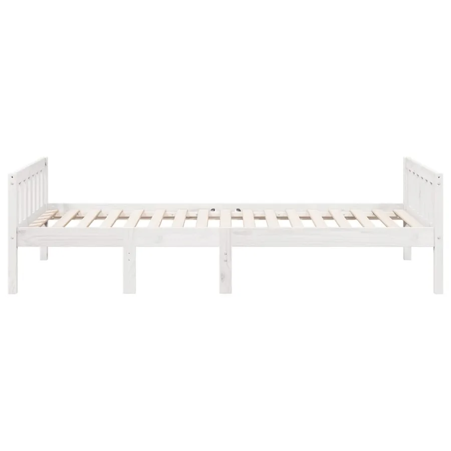 Lit pour enfants sans matelas blanc 80x200cm bois de pin massif - 5
