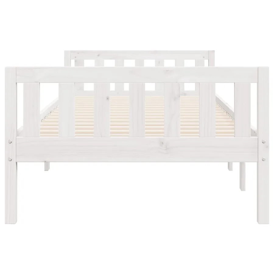 Lit pour enfants sans matelas blanc 80x200cm bois de pin massif - 6