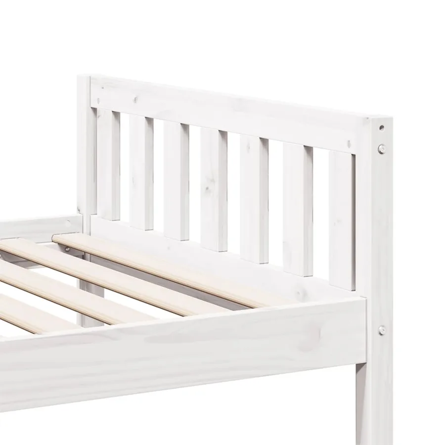 Lit pour enfants sans matelas blanc 80x200cm bois de pin massif - 8