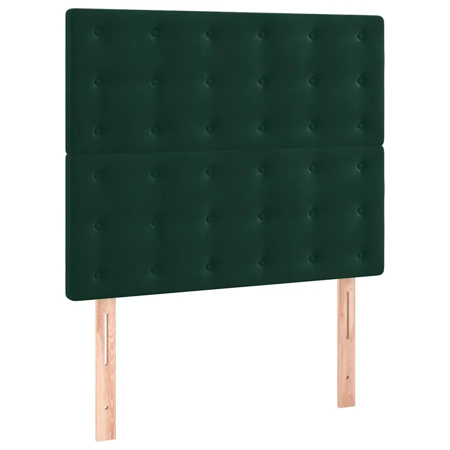 Cadre de lit sans matelas vert foncé 120x200 cm velours - 7