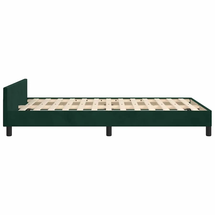 Cadre de lit sans matelas vert foncé 120x200 cm velours - 8