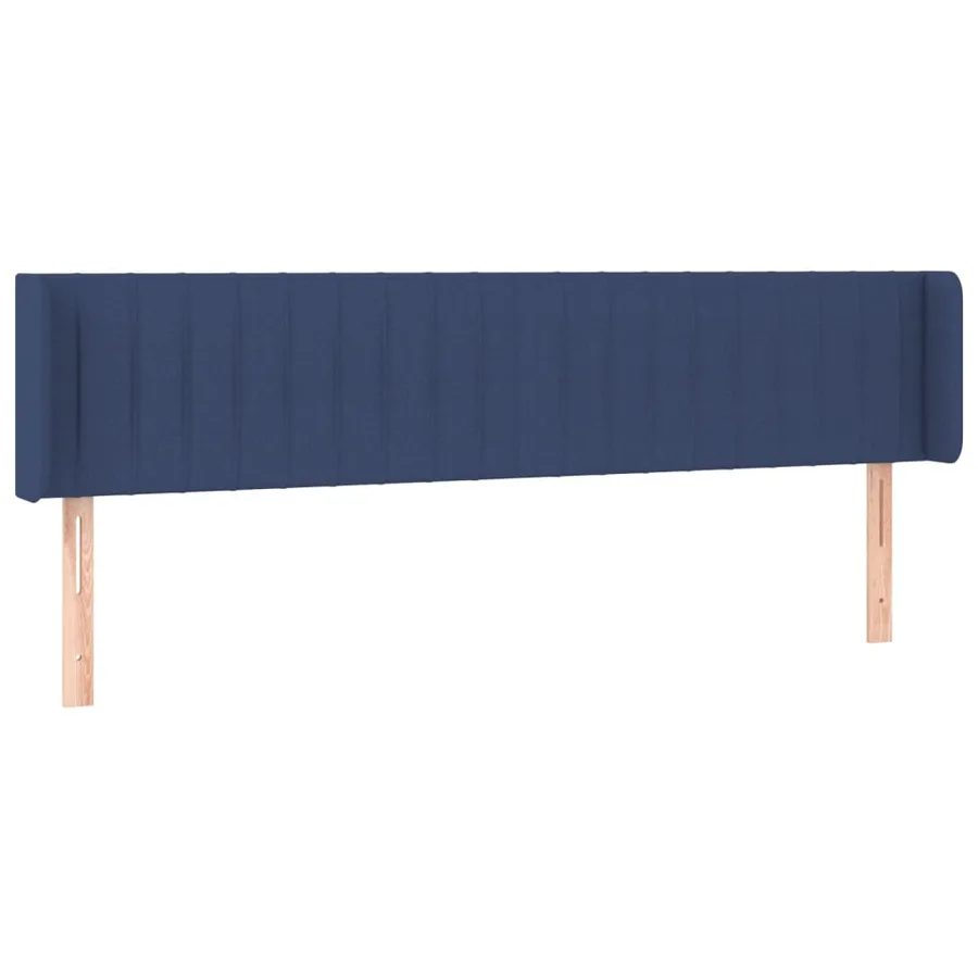 Tête de lit avec oreilles Bleu 203x16x78/88 cm Tissu - 2