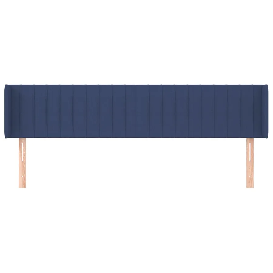 Tête de lit avec oreilles Bleu 203x16x78/88 cm Tissu - 3