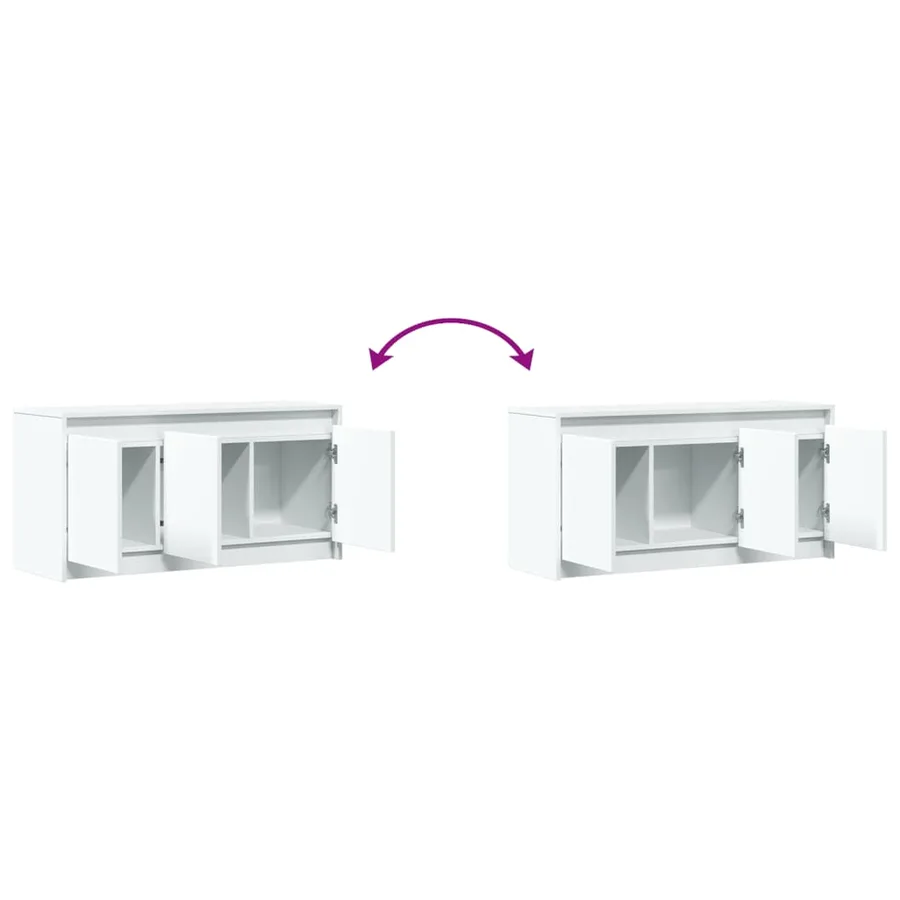 Meuble TV avec LED blanc 100x34x50 cm bois d'ingénierie - 10
