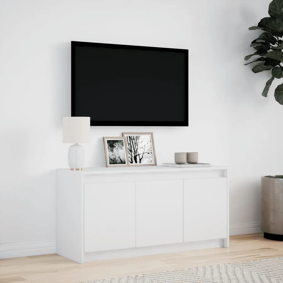 Meuble TV avec LED blanc 100x34x50 cm bois d'ingénierie - 4