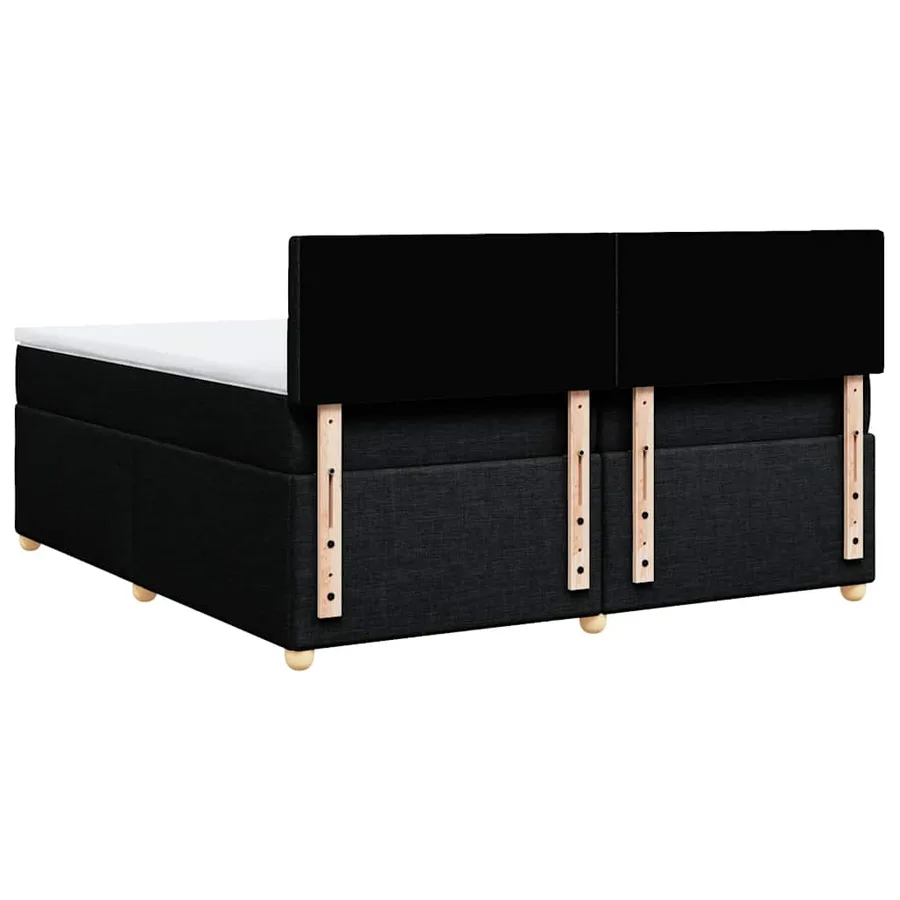 Sommier à lattes de lit avec matelas Noir 200x200 cm Tissu - 6