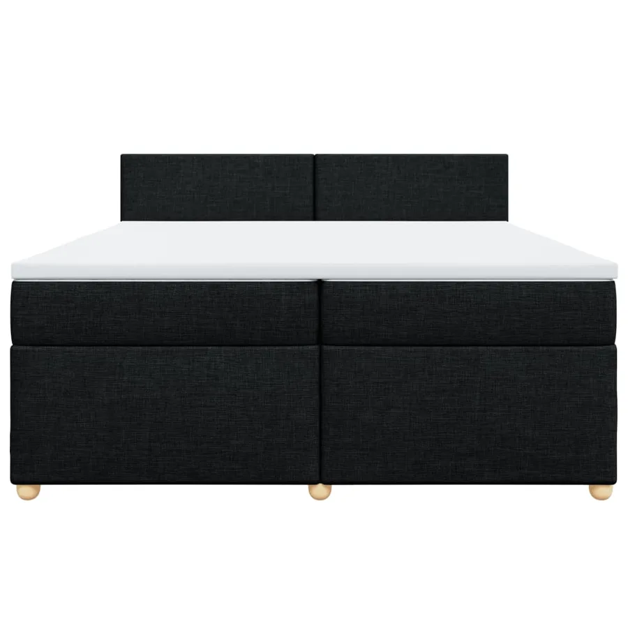 Sommier à lattes de lit avec matelas Noir 200x200 cm Tissu - 6