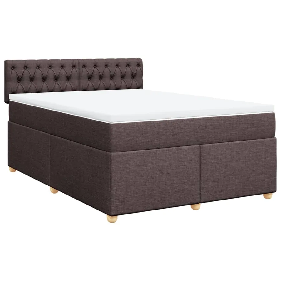 Sommier à lattes de lit avec matelas Marron foncé 140x200 cm - 2