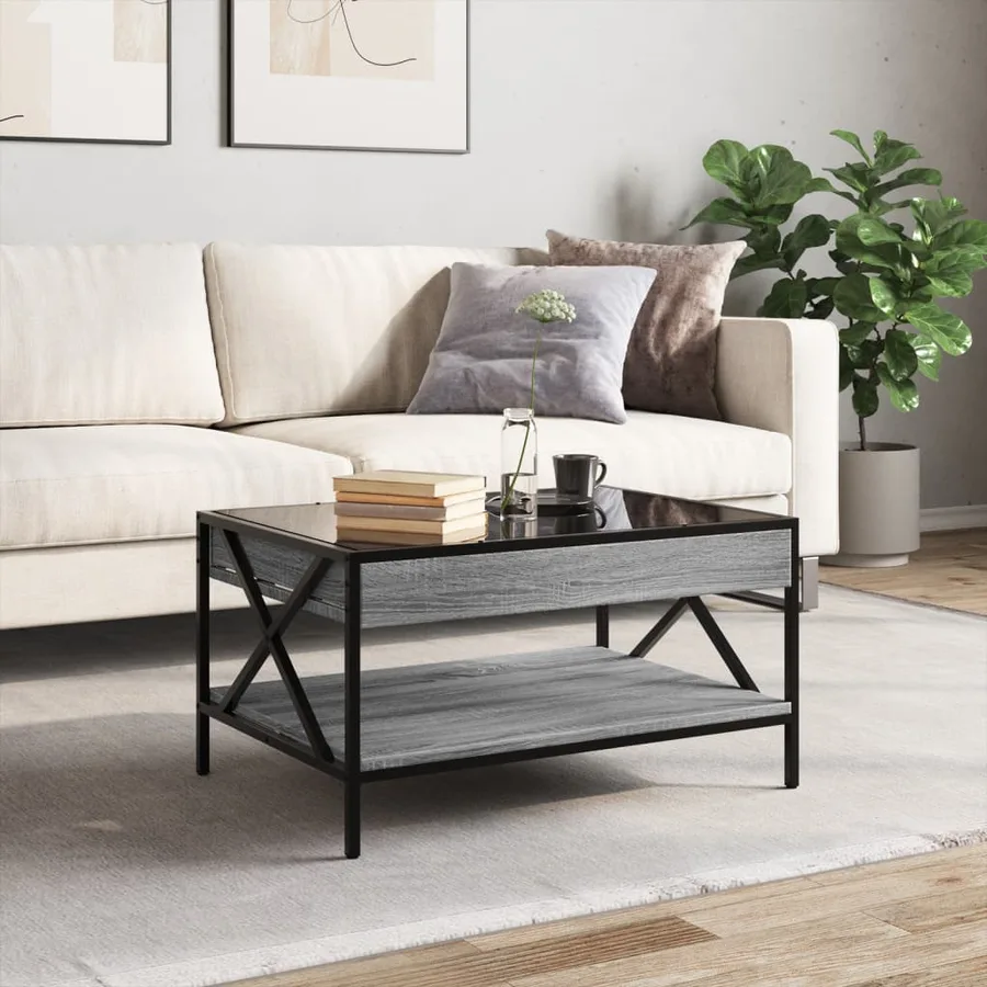 Table basse avec LED infini sonoma gris 70x50x38 cm - 4