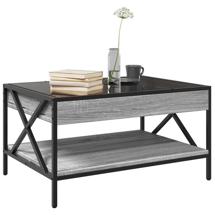 Table basse avec LED infini sonoma gris 70x50x38 cm - 5
