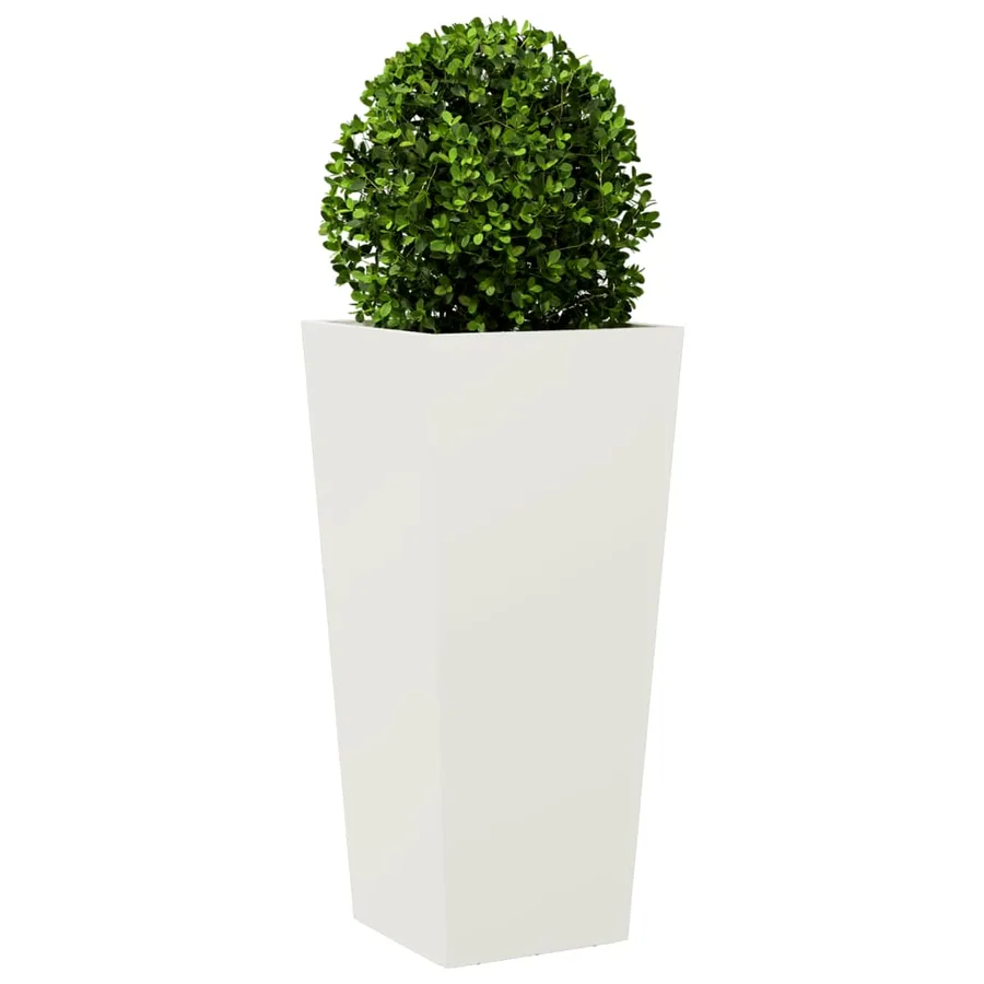 Jardinières 2 pcs blanc 35x35x75 cm acier - 4