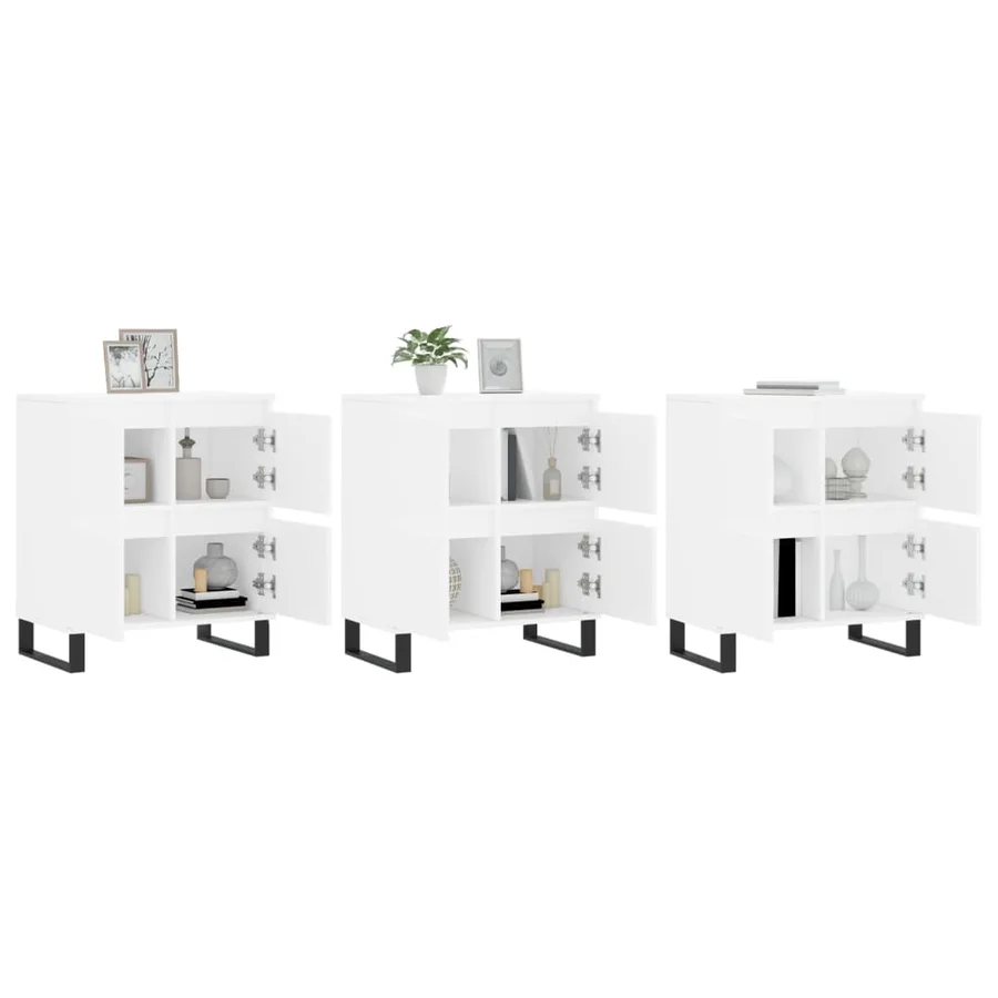 Buffets 3 pcs Blanc Bois d'ingénierie - 3