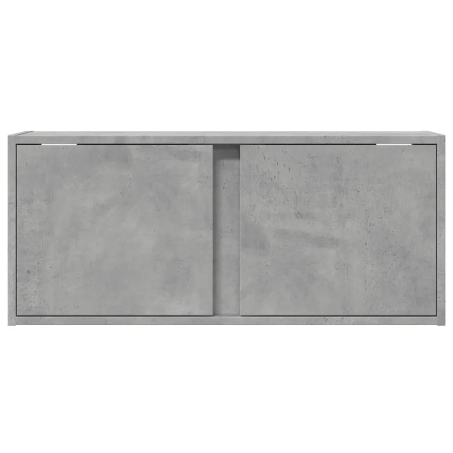 Meuble TV mural avec lumières LED gris béton 80x31x35 cm - 6