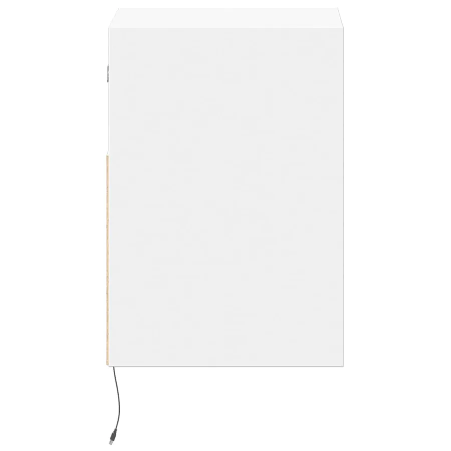 Table de chevet murale avec lumières LED blanc - 7