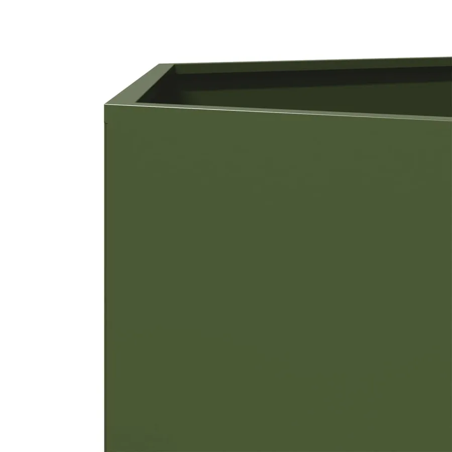 Jardinière vert olive hexagone 69x60x45 cm acier - 7