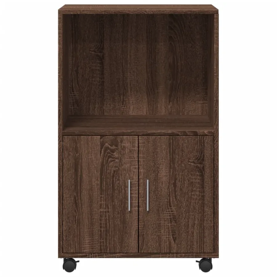 Armoire à roulettes chêne marron 55x40x91 cm bois d'ingénierie - 4