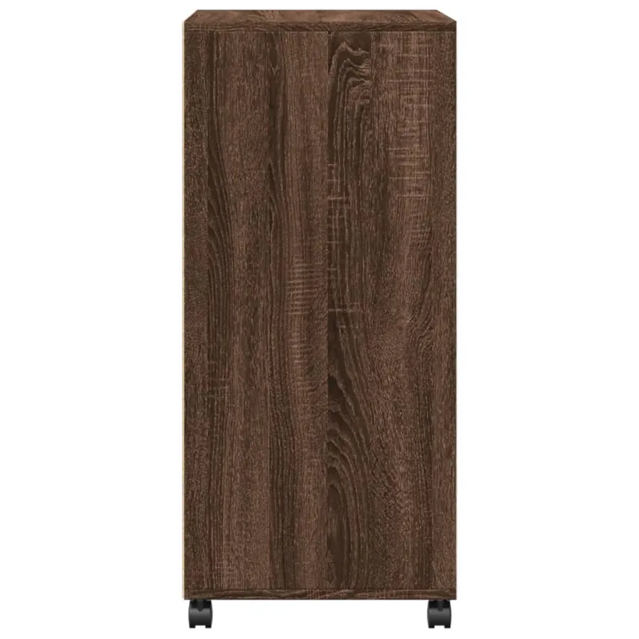 Armoire à roulettes chêne marron 55x40x91 cm bois d'ingénierie - 5