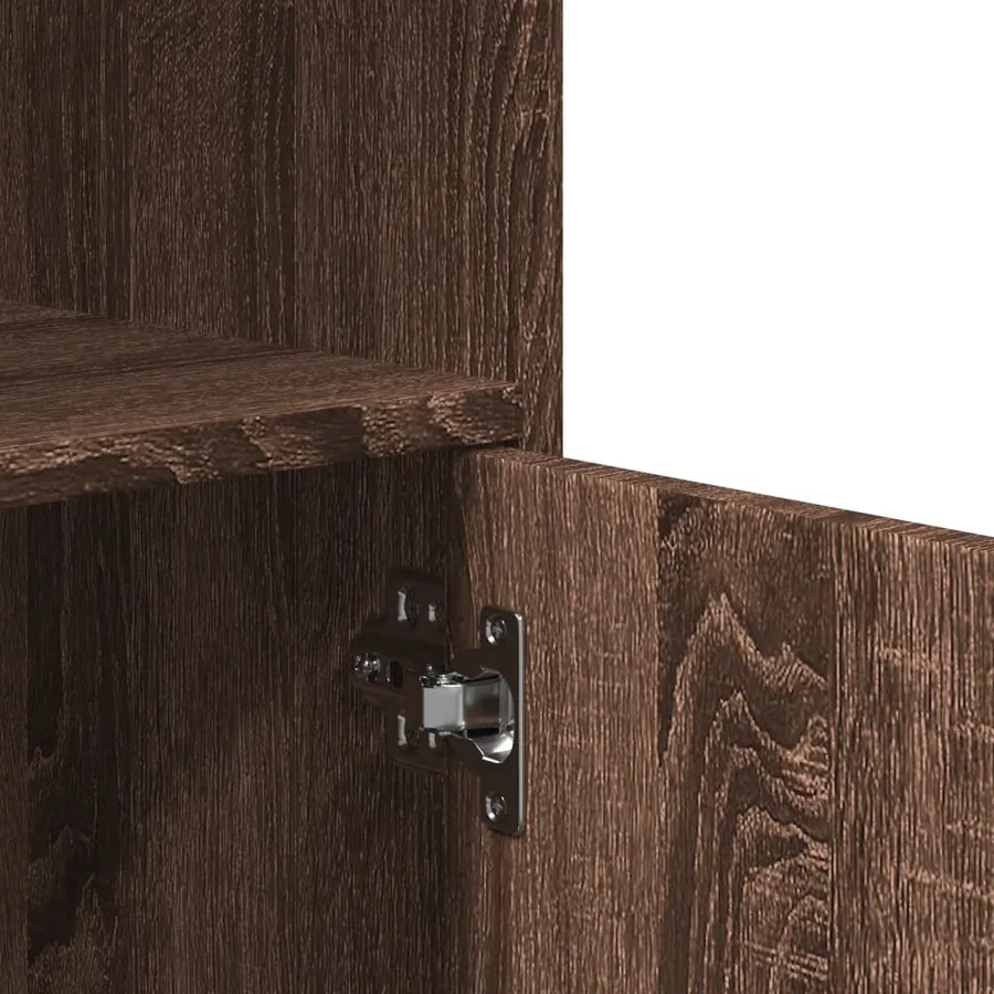 Armoire à roulettes chêne marron 55x40x91 cm bois d'ingénierie - 8