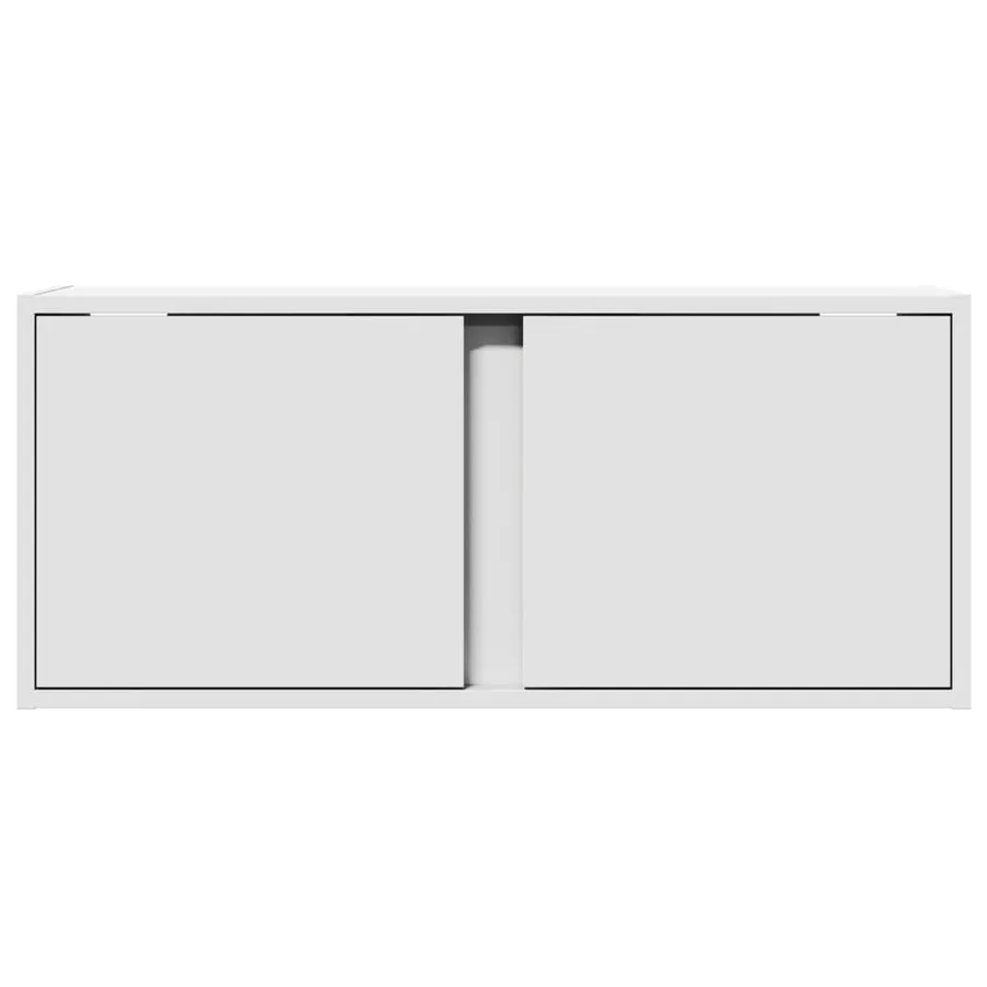 Meuble TV mural avec lumières LED blanc 80x31x35 cm - 6