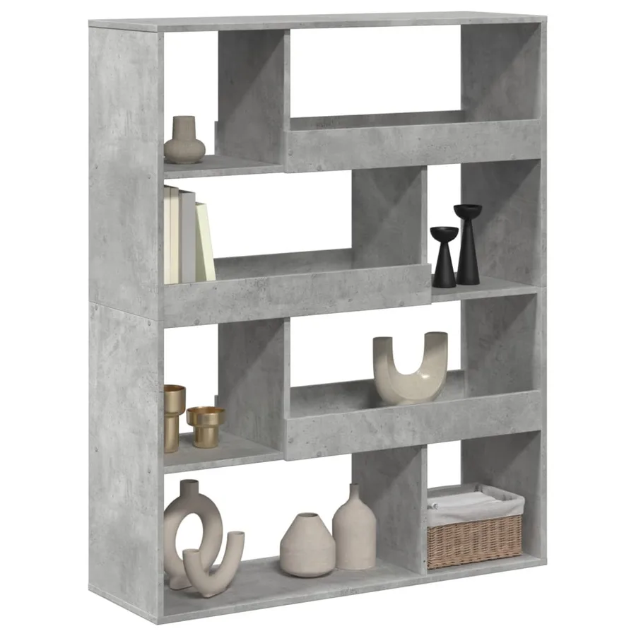 Bibliothèque gris béton 100x33x125,5 cm bois d'ingénierie - 3