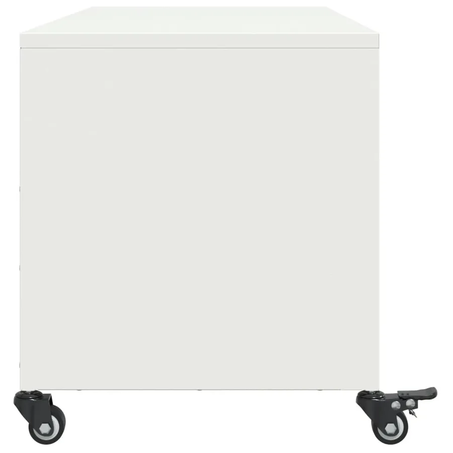 Meuble TV blanc 100,5x39x43,5 cm acier - 7