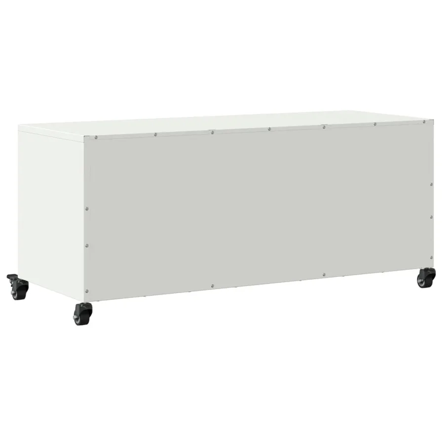 Meuble TV blanc 100,5x39x43,5 cm acier - 8