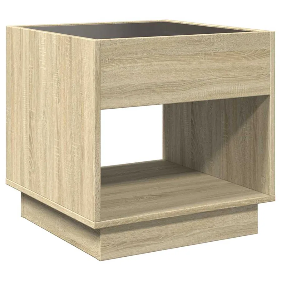 Table de chevet avec LED infini chêne sonoma 50x50x50 cm - 8