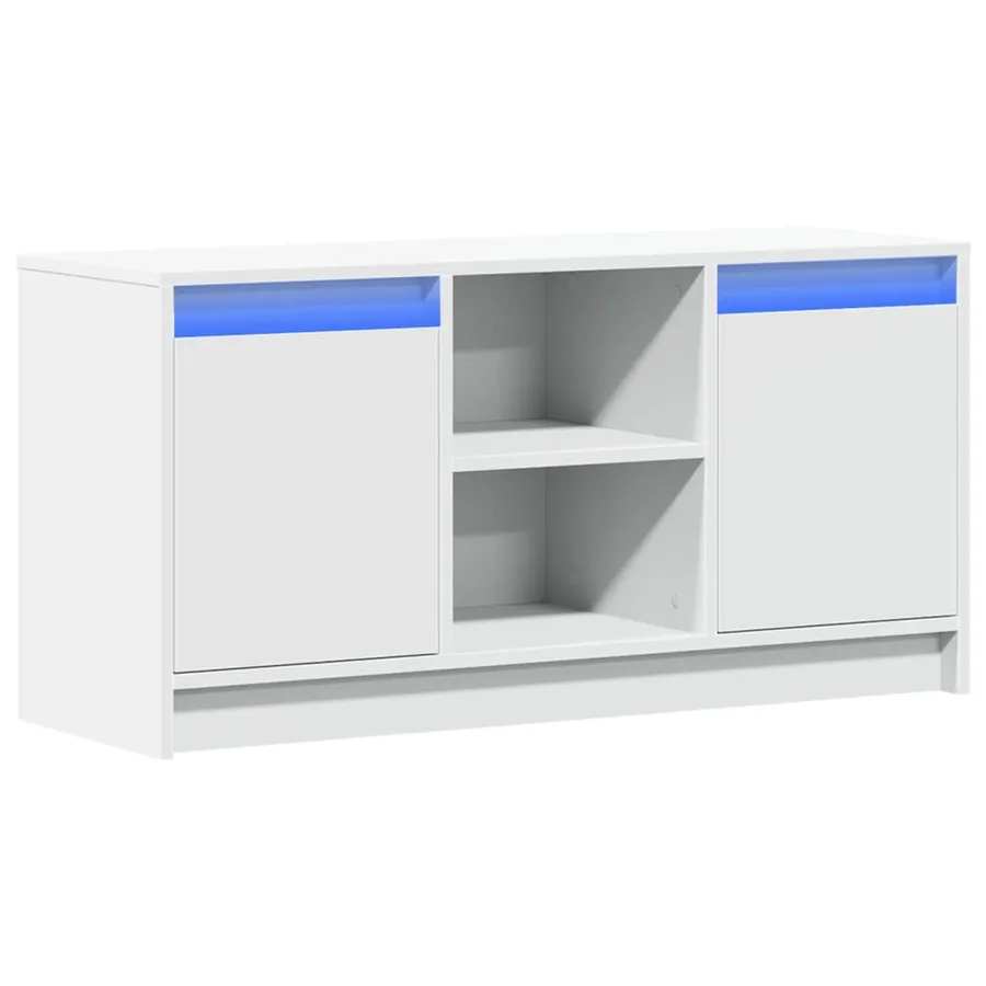 Meuble TV avec LED blanc 100x34x50 cm bois d'ingénierie - 3