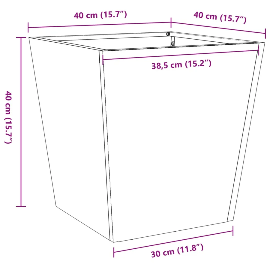 Jardinières 2 pcs anthracite 40x40x40 cm acier - 12