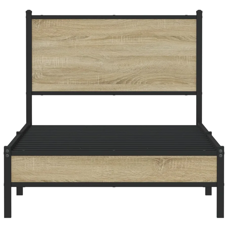 Cadre de lit en métal sans matelas chêne sonoma 75x190 cm - 5