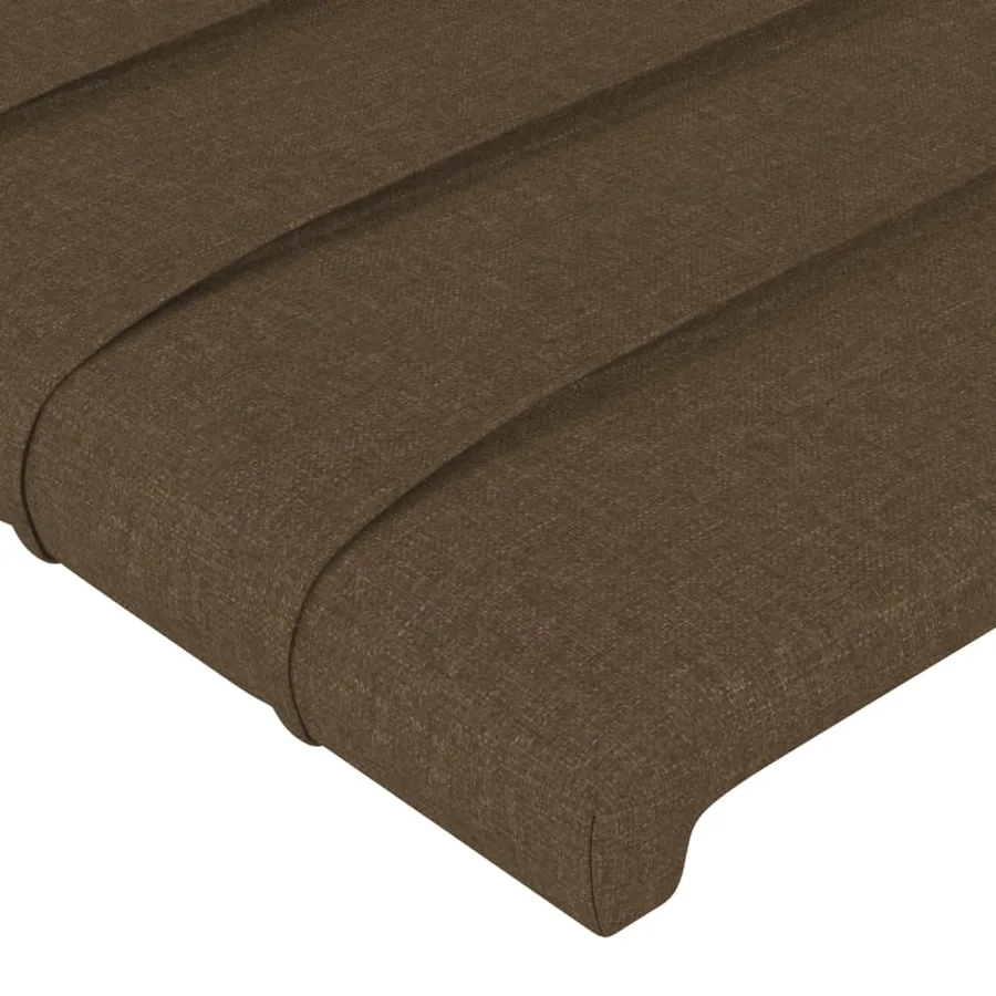 Cadre de lit sans matelas marron foncé 200x200 cm tissu - 10