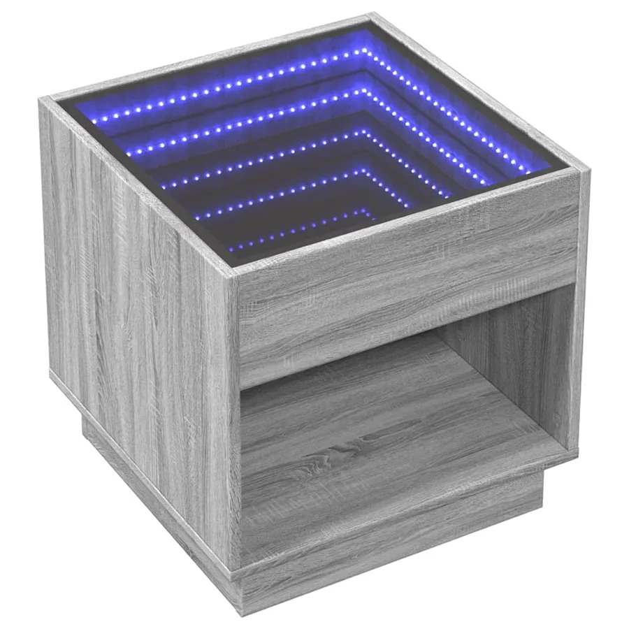Table basse avec LED infini sonoma gris 50x50x50 cm - 3