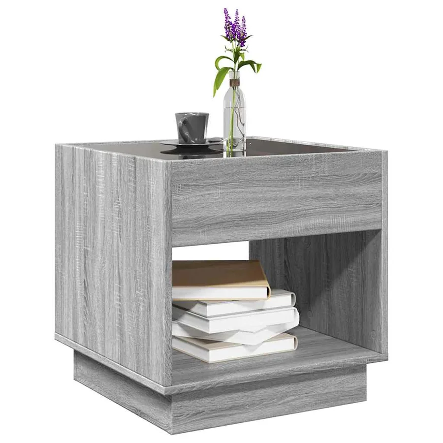 Table basse avec LED infini sonoma gris 50x50x50 cm - 5
