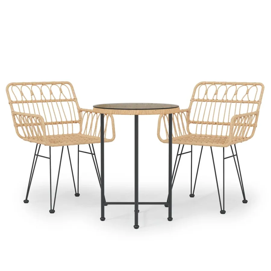 Ensemble à manger de jardin 3 pcs Résine tressée - 2