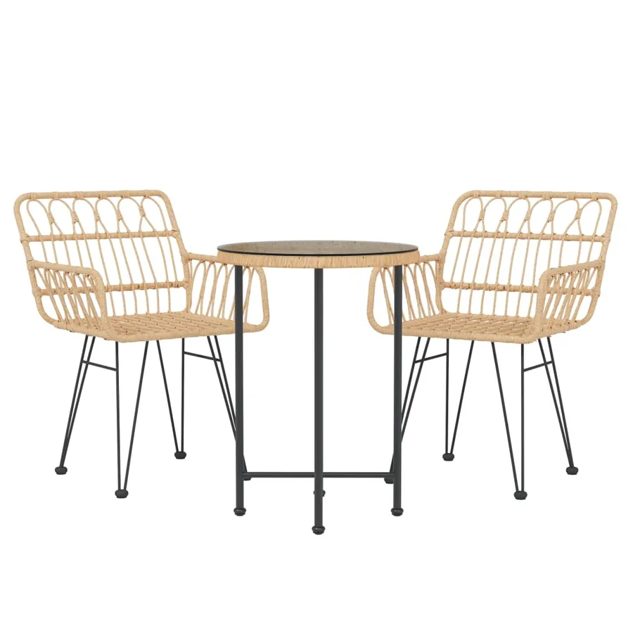 Ensemble à manger de jardin 3 pcs Résine tressée - 3