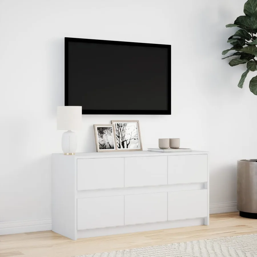 Meuble TV avec LED blanc 100x34x50 cm bois d'ingénierie - 3